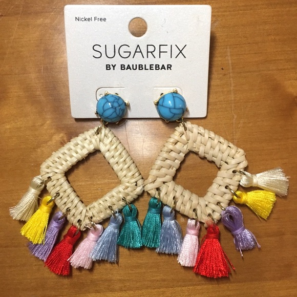 BaubleBar Jewelry - Sugarfix Baublebar Macrame Rainbow Tassel Earrings